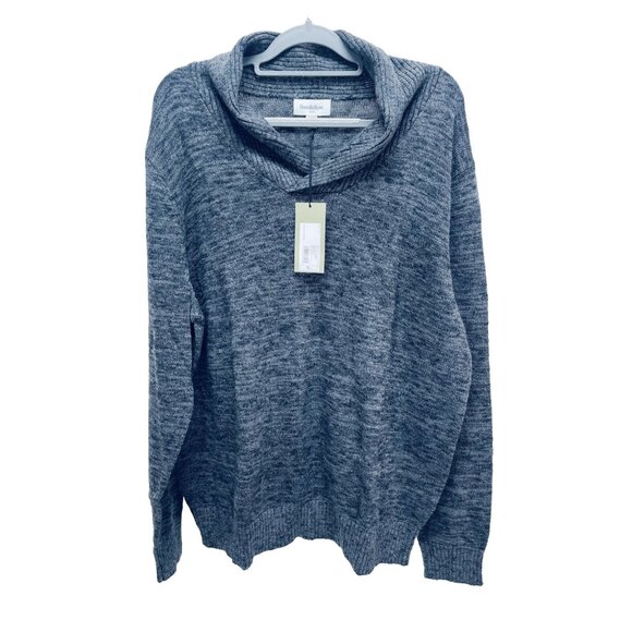 Goodiellow Slate Grey Mens Cowl Neck Sweater Size XL 100% Cotton NEW - Picture 1 of 6